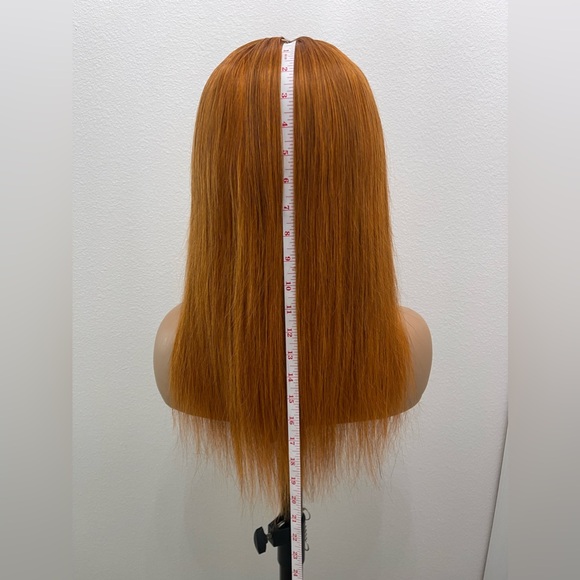 18” 4x4 Lace Closure, Straight Human Hair Wig, Color Similar to Ginger - Picture 7 of 12